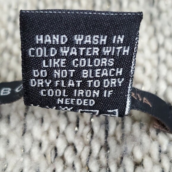 BCBGMAXAZRIA Cardigan Sweater Open Front Wool Blend Beige Aztec Women Sz M Med - Picture 5 of 10